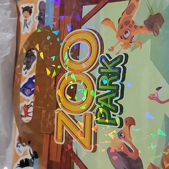 🍎🐅🐯 New Kids Reusable Stickers Book Zoo Park Animals 🦓🐒🐯 - Picture 2 of 13